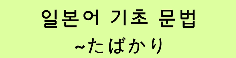 일본어 기초 (N5 문법 / N4 문법): ~たばかり