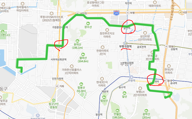 [인천] 526번버스 시간표,  노선 정보 : 가좌동, 갈산역, 부개역