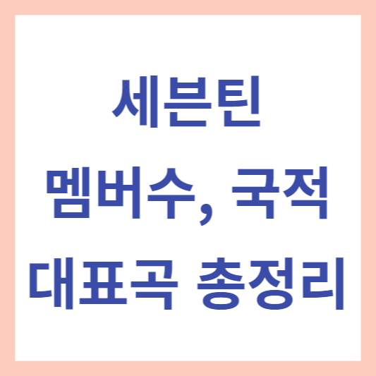 세븐틴 멤버수 멤버별 국적 대표곡 총정리