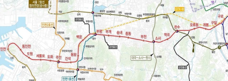 1호선 경인전철 지하화 사업개요 및 노선도