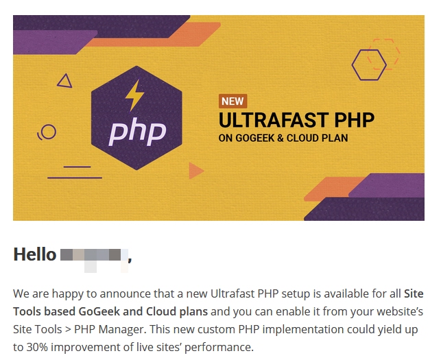 사이트그라운드, 사이트 속도가 30% 빠른 Ultrafast PHP 제공