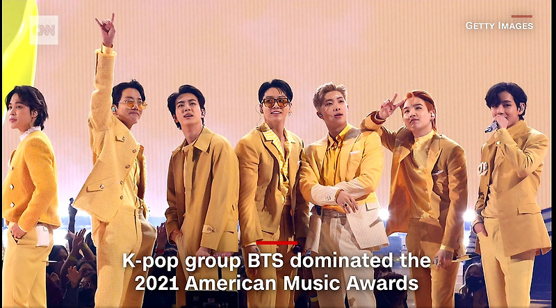 방탄소년단 아메리칸뮤직어워드(AMA) 수상, BTS 아시아 최초 올해의 가수상 수상, BTS 수상소감