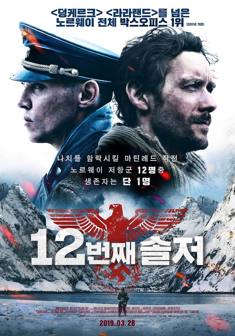 전쟁, 생존 영화 추천 - 12번째 솔저(12th Man, Den 12. mann_2019)_평점 9점