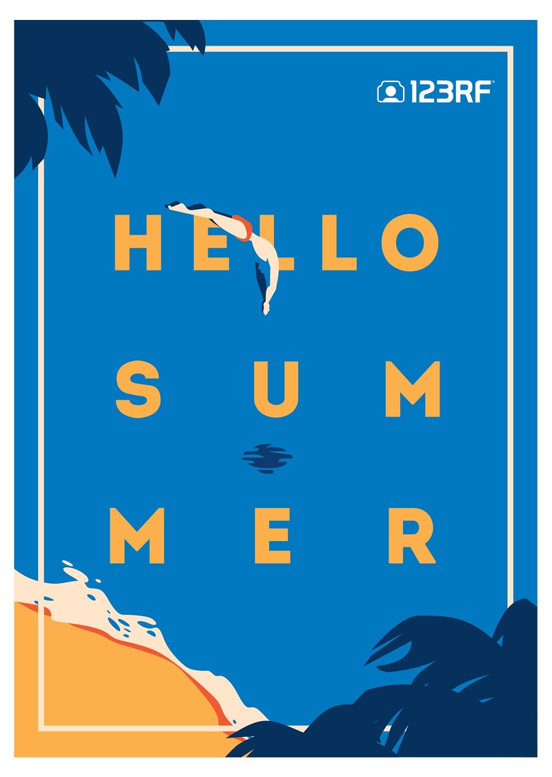 아트 포스터 느낌의 여름 그래픽 일러스트