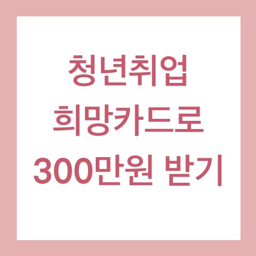 2021년 대전 청년취업 희망카드 신청 방법 300만원 지원