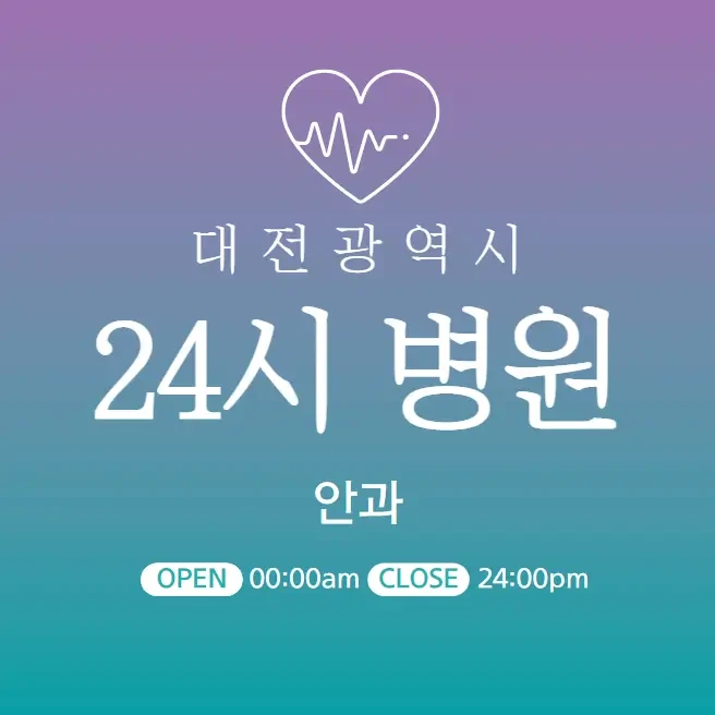 대전 24시간 병원 | 안과 | 야간 토일요일에 문 여는 주말 진료 당직병원