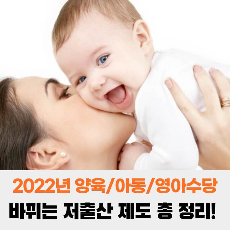 2022년 양육수당 아동수당 영아수당 바뀌는 저출산 제도 총 정리!