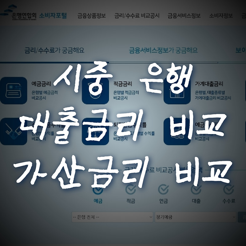 은행별 가산 금리 비교 방법, 대출 금리 비교 방법