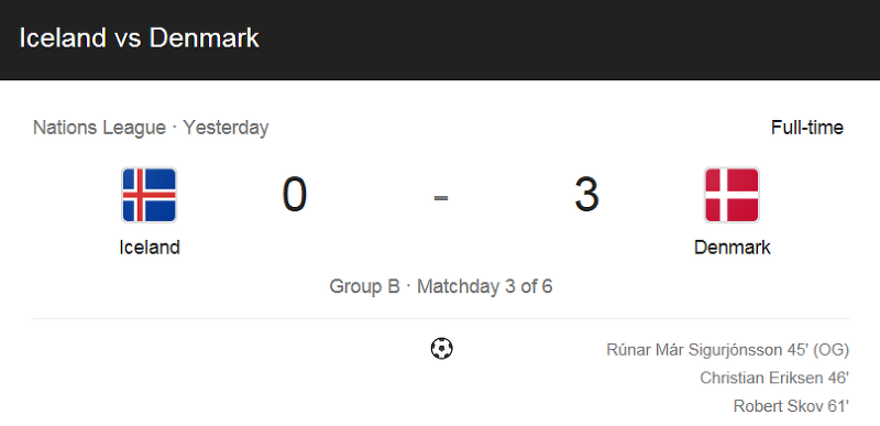 20/21 네이션스리그 - 아이슬란드 VS 덴마크 (0 : 3) 하이라이트