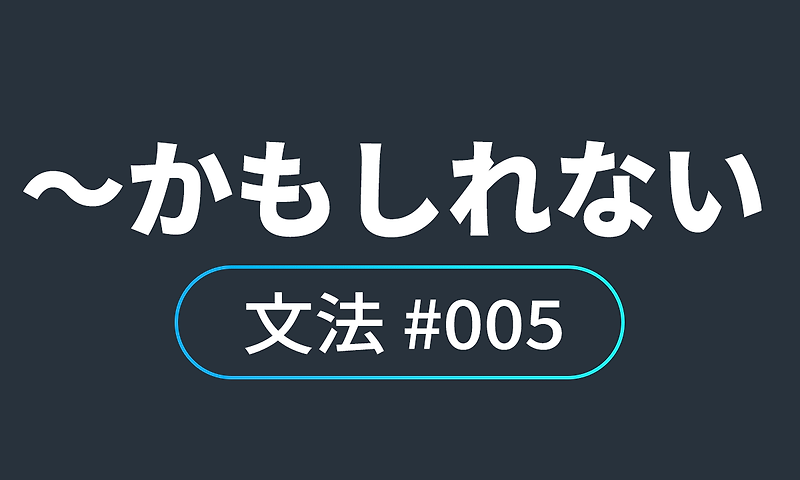 io JLPT N4 문법 #5, ~かもしれない / ~일지도 모른다