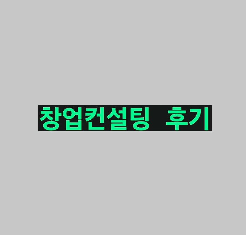 창업컨설팅 후기