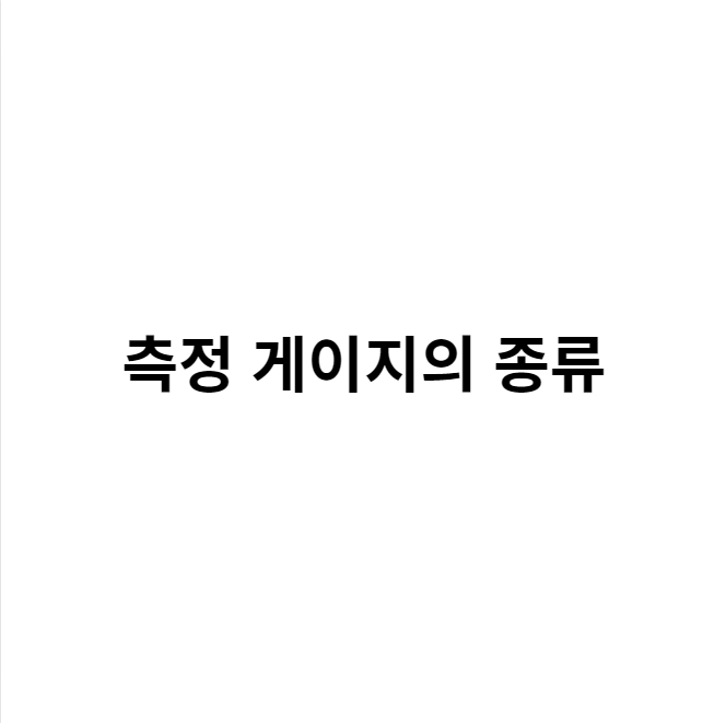 측정 게이지의 종류