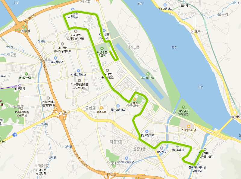 하남10번버스 시간표, 노선 안내(하남BRT환승센터, 미사역)