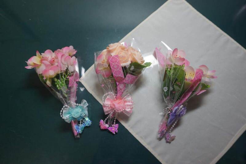 미니 꽃다발, 다이소  조화꽃과 재료 구입해서 만든 소품