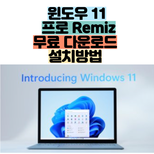 윈도우 11 프로 Remiz 무료 다운로드 설치방법