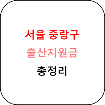 서울 중랑구 출산지원금