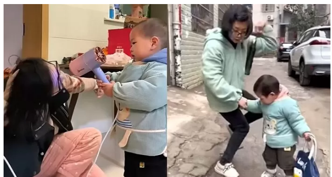 틱톡 더우인 뇌성마비로 일상생활 어려운 엄마 돌보는 4살 중국 아기 영상