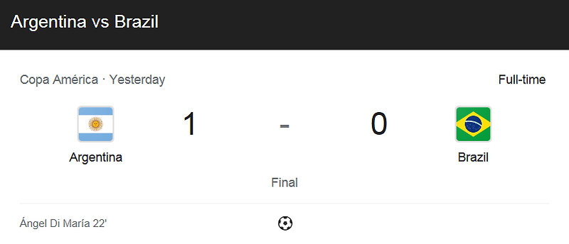 (2021 코파 아메리카 결승전) 아르헨티나 (1) 대 브라질 (0) 축구 경기 하이라이트