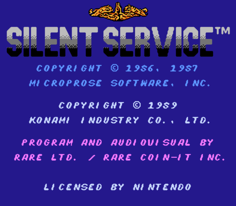 NES ROMS - Silent Service (EUROPE / 유럽판 롬파일 다운로드)