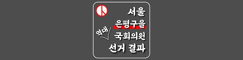 [서울특별시-은평구을-선거구] 역대 국회의원 선거 결과