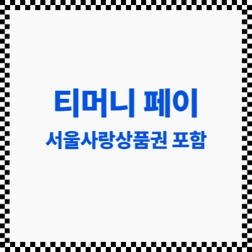 티머니 페이 소개/혜택 (서울사랑상품권 구매/결제 가능, 소득공제, 할인)