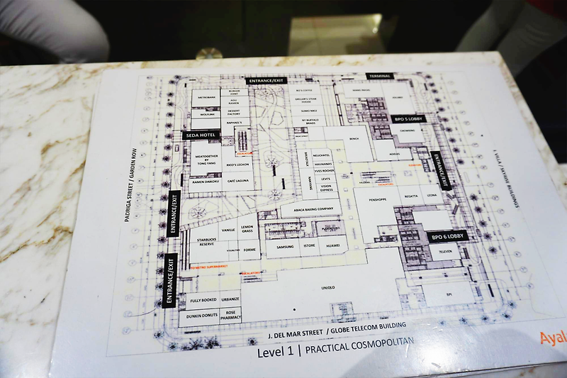 세부 아이티파크 아얄라몰(IT PARK AYALA) 센트럴 블럭 맵