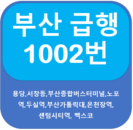 부산 1002번 버스, 심야노선 포함,  용당동,서창동 ~ 센텀시티