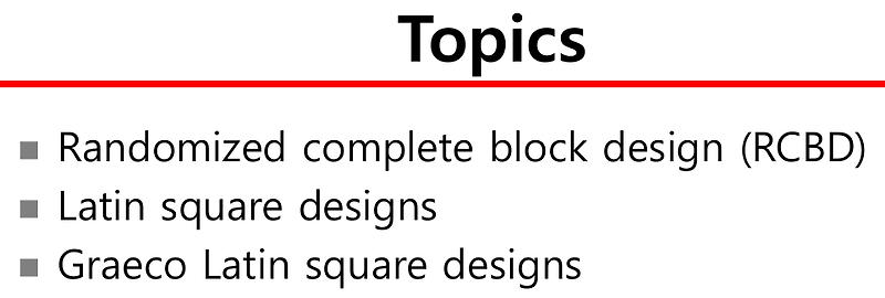 Randomized Blocks,Latin Squares, and Related Designs