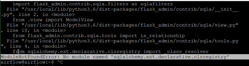 [Airflow] ModuleNotFoundError: No module named 'sqlalchemy.ext.declarative.clsregistry'