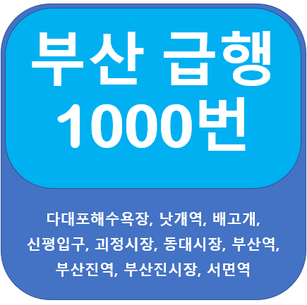 부산 1000번 버스 노선 정보, 다대포 ~ 서면