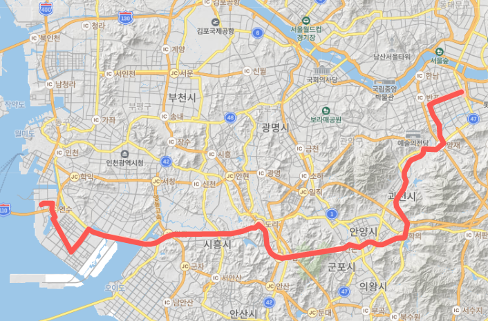 [광역] M6450  버스 시간표,  노선 정보 : 인천 송도, 삼성역, 강남역, 양재역, 코엑스