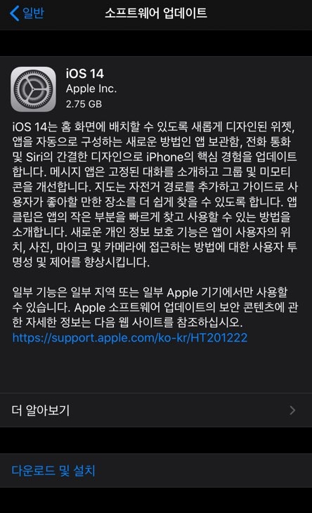 아이폰 iOS14 업데이트 후기!(위젯, PiP, 전화, 뒷면 탭 등)
