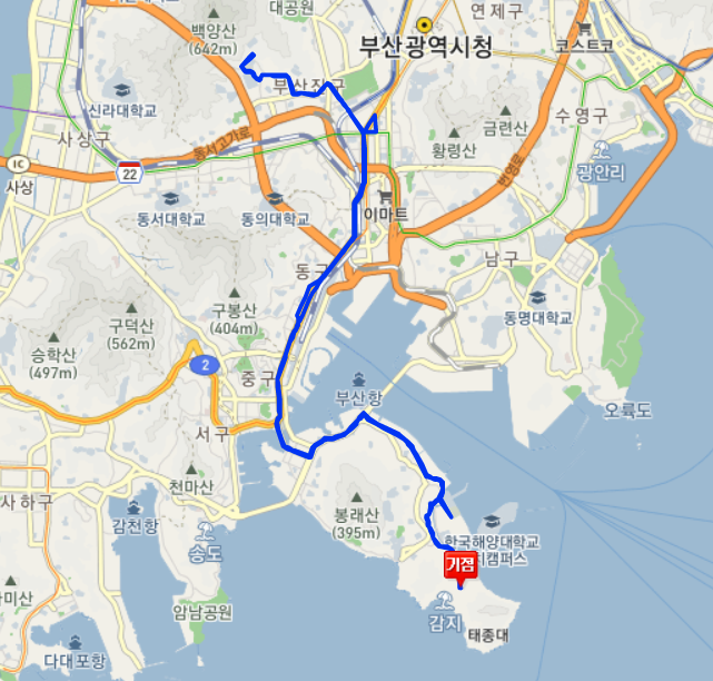 부산 66번버스 노선, 시간표 정보 ::  태종대, 부산역, 서면역