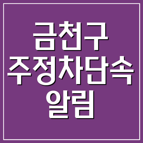 서울 금천구 주정차 단속 알림 서비스 가입