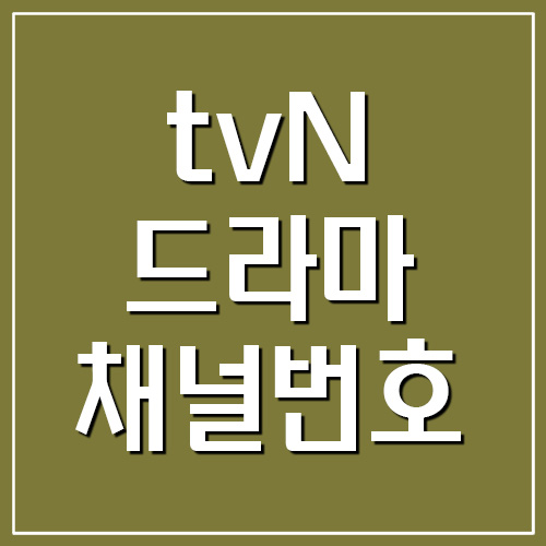 tvN DRAMA 티비엔 드라마 채널번호