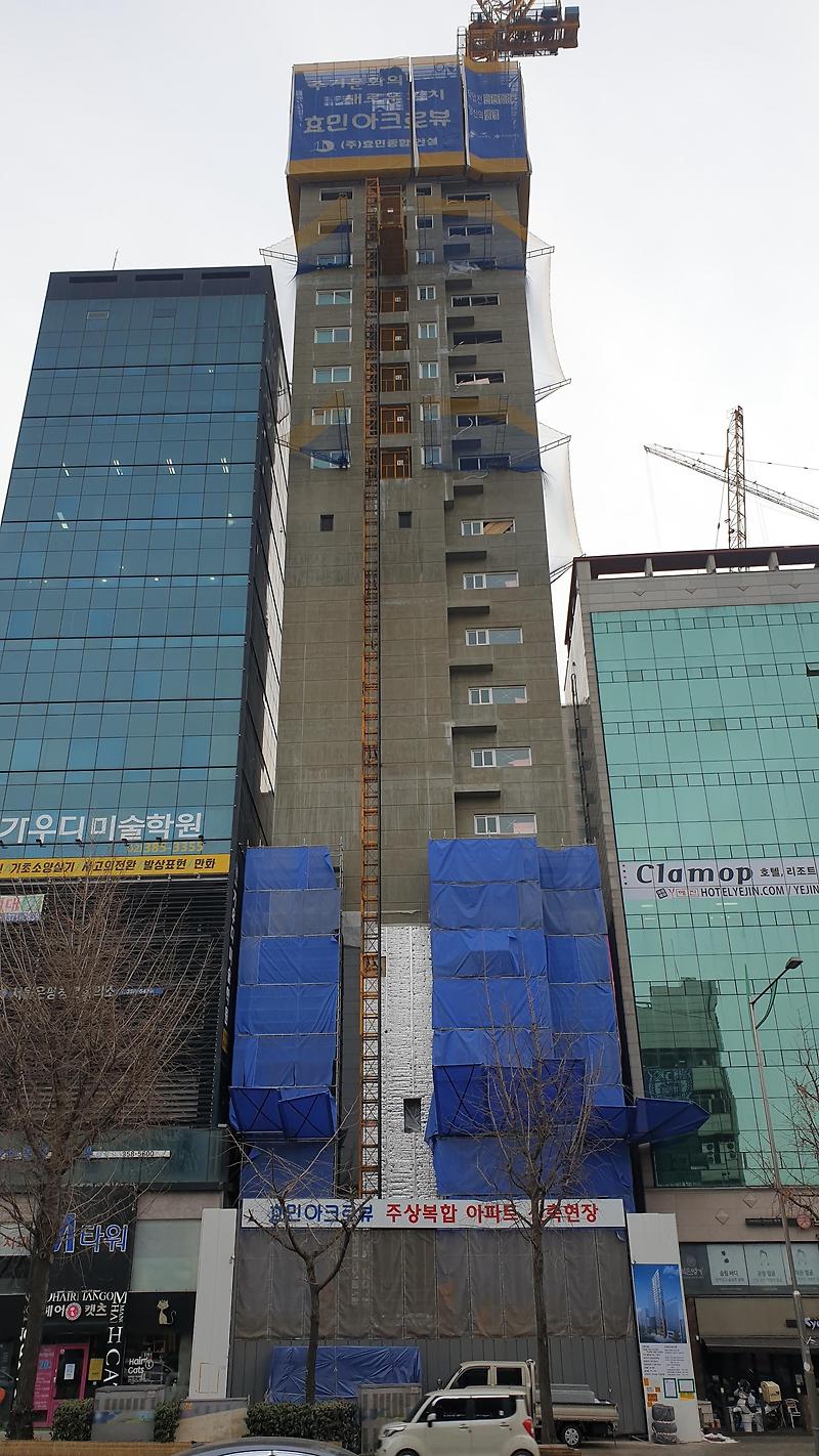 은평구 연신내역 건물 공사 현장 사진 176 효민아크로뷰 주상복합 아파트 신축현장 (korean construction)
