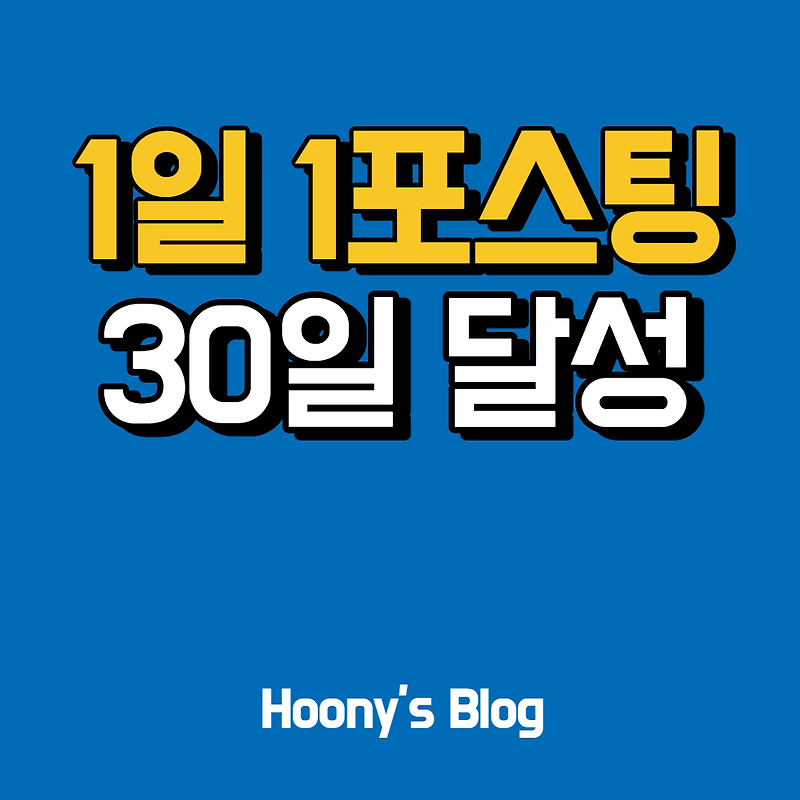 1일 1포스팅 30일째 진행중입니다