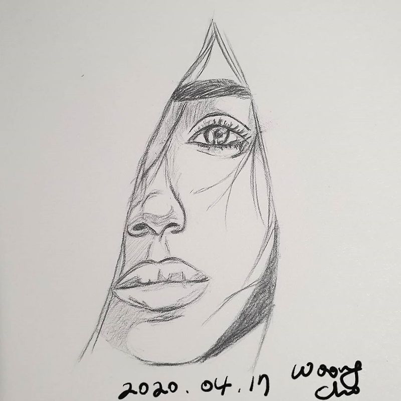 20.04.17. 여성 얼굴 퀵드로잉 스케치