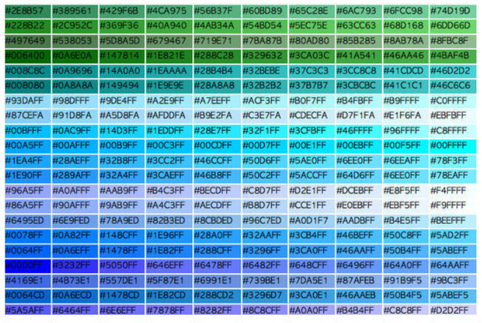 HTML 색상표 코드 / 색상코드표  RGB 코드