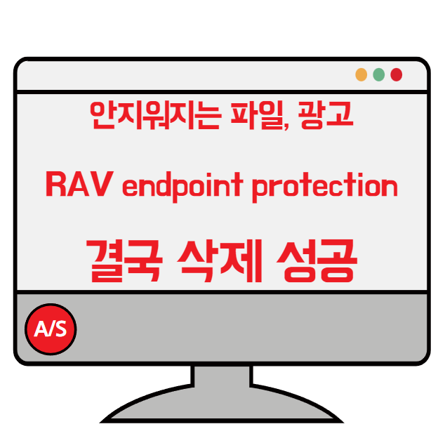 안지워지는 파일삭제, 윈도우 광고 RAV endpoint protection 완전삭제 나는 성공했어, 삭제방법, 윈도우광고 삭제프로그램