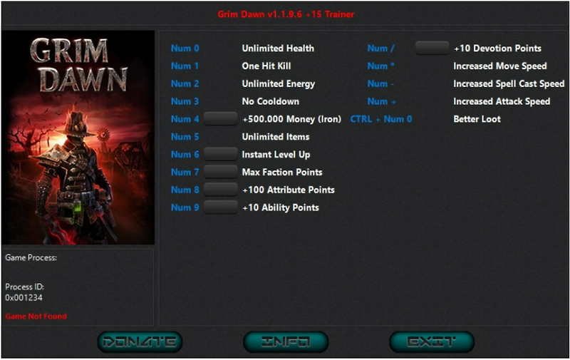 [트레이너] 한글판 그림 던 디피니티브 에디션 v1.1.9.5 최신 영문판 Grim Dawn Definitive Edition v1.1.9.5 Trainer +15