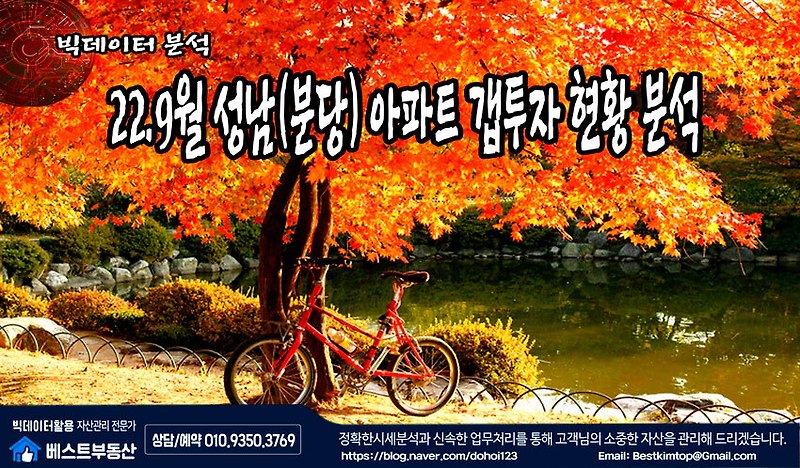 22.9월 성남시(분당) 아파트 갭투자 현황 분석!!!
