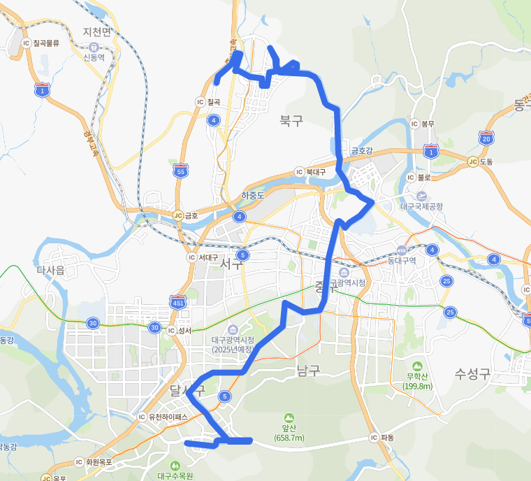 [대구] 706번버스 노선, 시간표 : 경북대북문, 명덕역, 서부정류장, 달서구청, 대국8단지