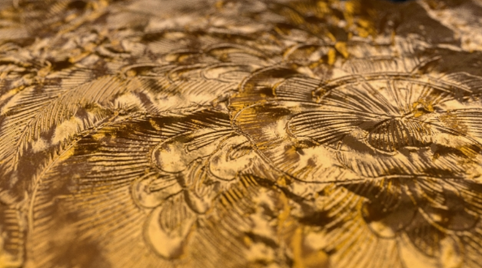 금박화조도, 3cm 금박에 0.05mm 선으로 새긴 통일신라시대 초정밀 금속예술