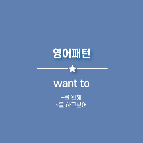 want to, want + 명사 : ~ 를 원해, 하고싶어 영어로