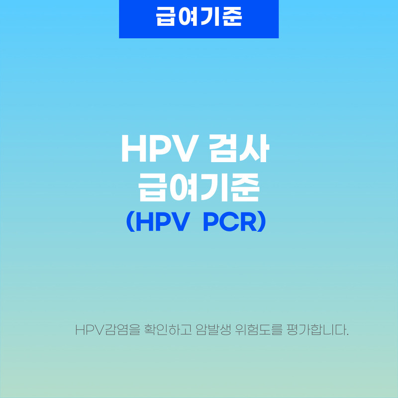 인유두종 바이러스 검사(HumanPapillomaVirus, HPV검사)의 급여기준