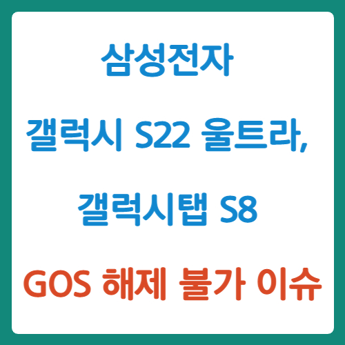 삼성전자 갤럭시 S22 울트라, 갤럭시탭 S8 GOS 해제 불가 이슈
