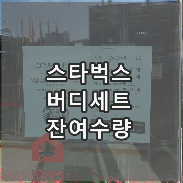 스타벅스 버디세트 잔여 수량 + 매장정보