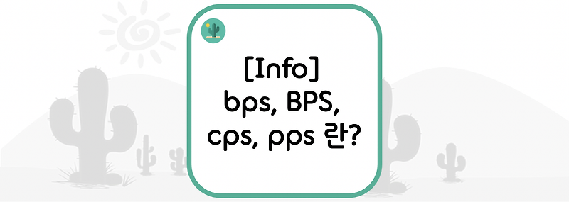 [Info] bps, BPS, cps, pps 란?