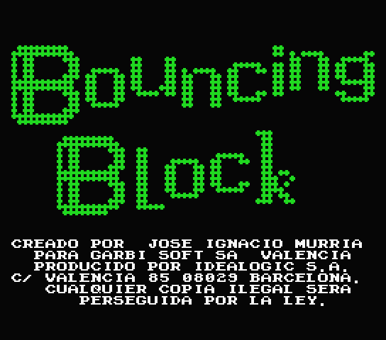 Bouncing Block - MSX (재믹스) 게임 롬파일 다운로드